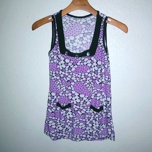 Beautiful XS Sleeveless Pocketed Embellished Purple Tunic Top